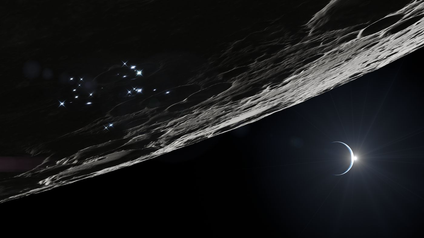 Artist concept of lunar south pole surface infrastructure